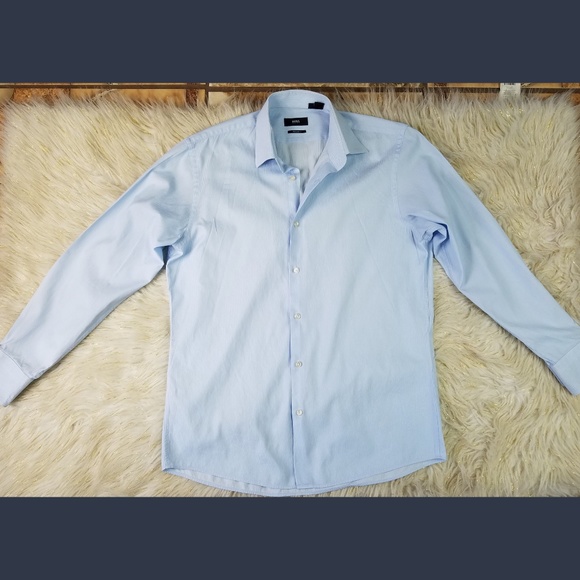 Hugo Boss Other - Hugo Boss Blue Striped Shirt Sz 15.5